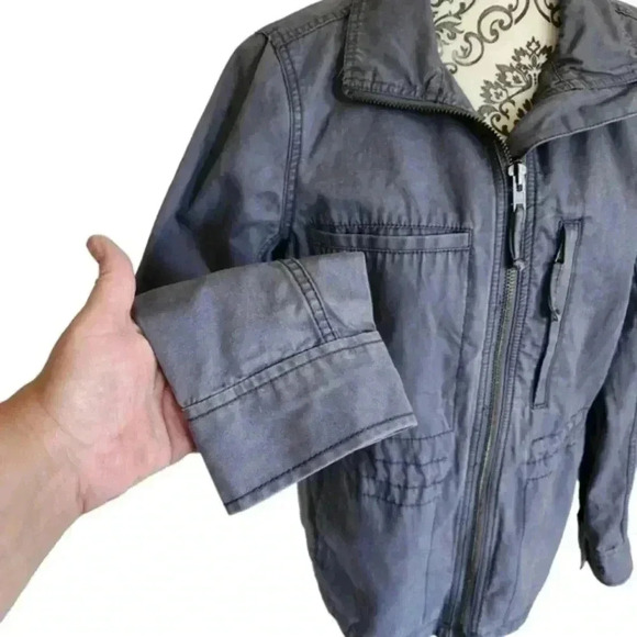 Madewell Fleet Jacket Dusty Blue Light Zipper Long Sleeves Women's size Medium - Picture 9 of 16